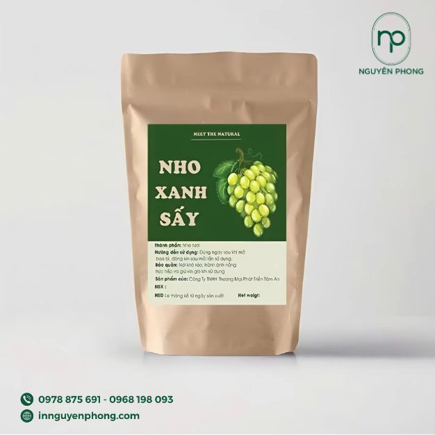 in tem dán nho khô đẹp mắt